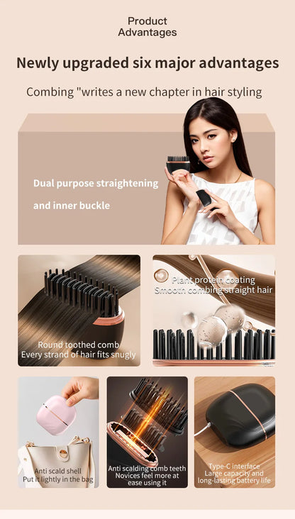 MYRA™ SmoothGo – Mini Heating Brush for Smoothing & Taming