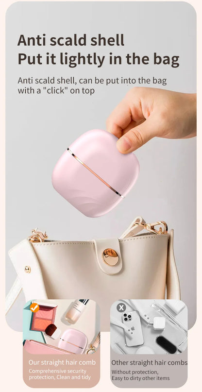MYRA™ SmoothGo – Mini Heating Brush for Smoothing & Taming