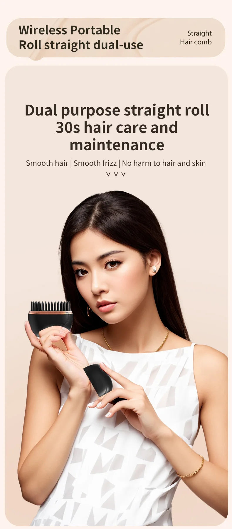 MYRA™ SmoothGo – Mini Heating Brush for Smoothing & Taming