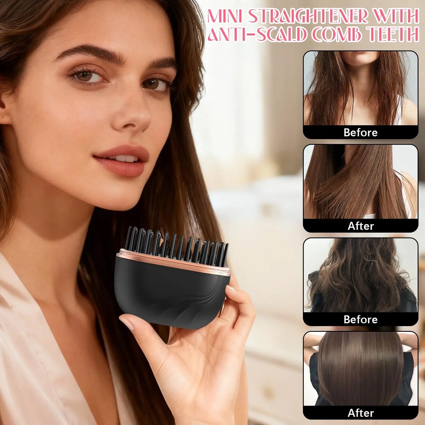 MYRA™ SmoothGo – Mini Heating Brush for Smoothing & Taming