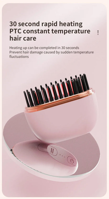 MYRA™ SmoothGo – Mini Heating Brush for Smoothing & Taming