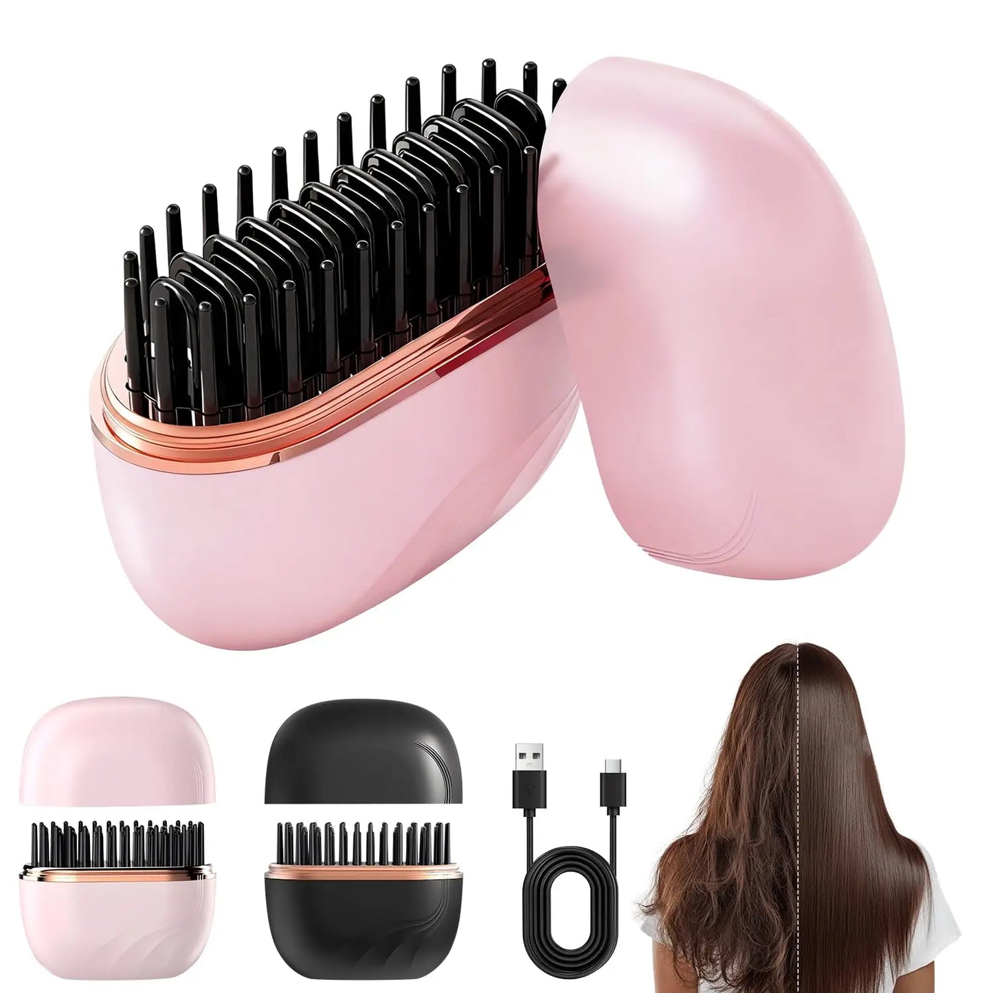 MYRA™ SmoothGo – Mini Heating Brush for Smoothing & Taming